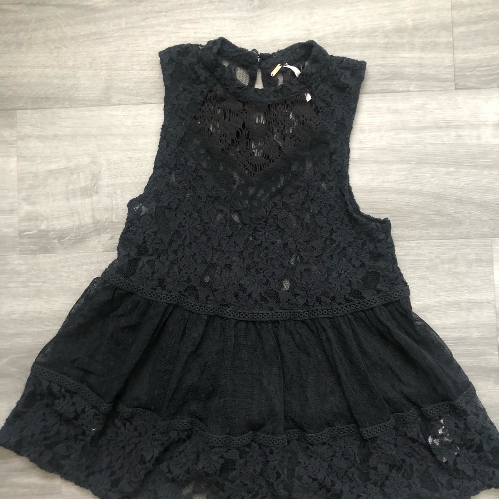 Free People peplum lace top shirt